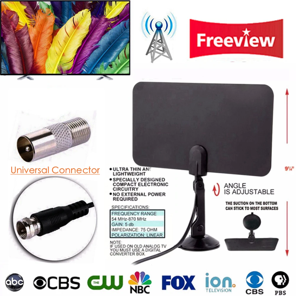 Indoor HDTV Digital TV Surf Fox Antenna Free TVFox TVSurf TV Radius Antena DVB T DVB