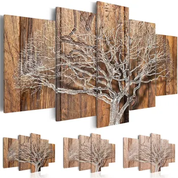 

Modern Wall Art 5 Pieces Dead Branches Without Leaf Wooden Background Convas Painting Picture Living Room Home Decoration Poster