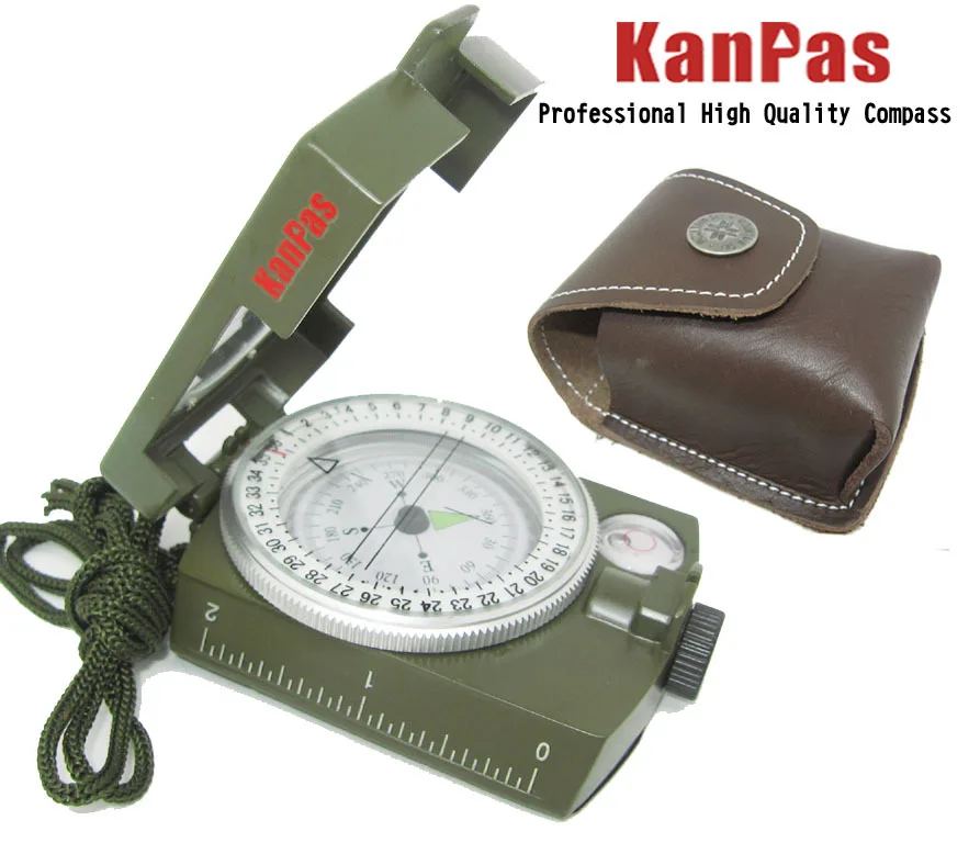 KANPAS металлический военный компас с кожаным мешком,, T-4580