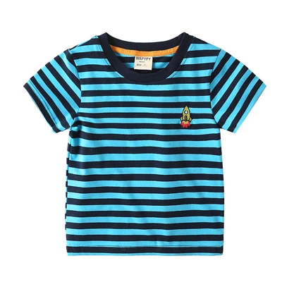 DIMUSI Футболка для мальчика с коротким рукавом тройник хлопок для девочек майка с короткими рукавами футболка для мальчиков с героями мультфильмов Повседневная футболка BC217 - Цвет: Blue
