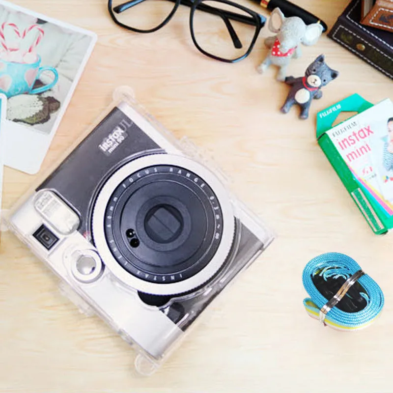 

Crystal Case PVC Transparent Strap Shoulder Bag Protector For Fujifilm Instax Mini 90 Camera Shell Cover