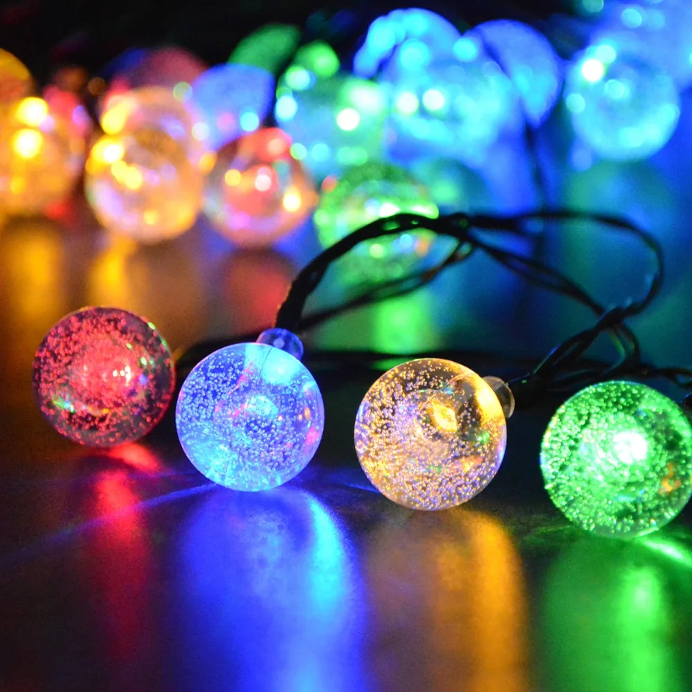 outdoor solar lamps rechargeable power led string light garland light power