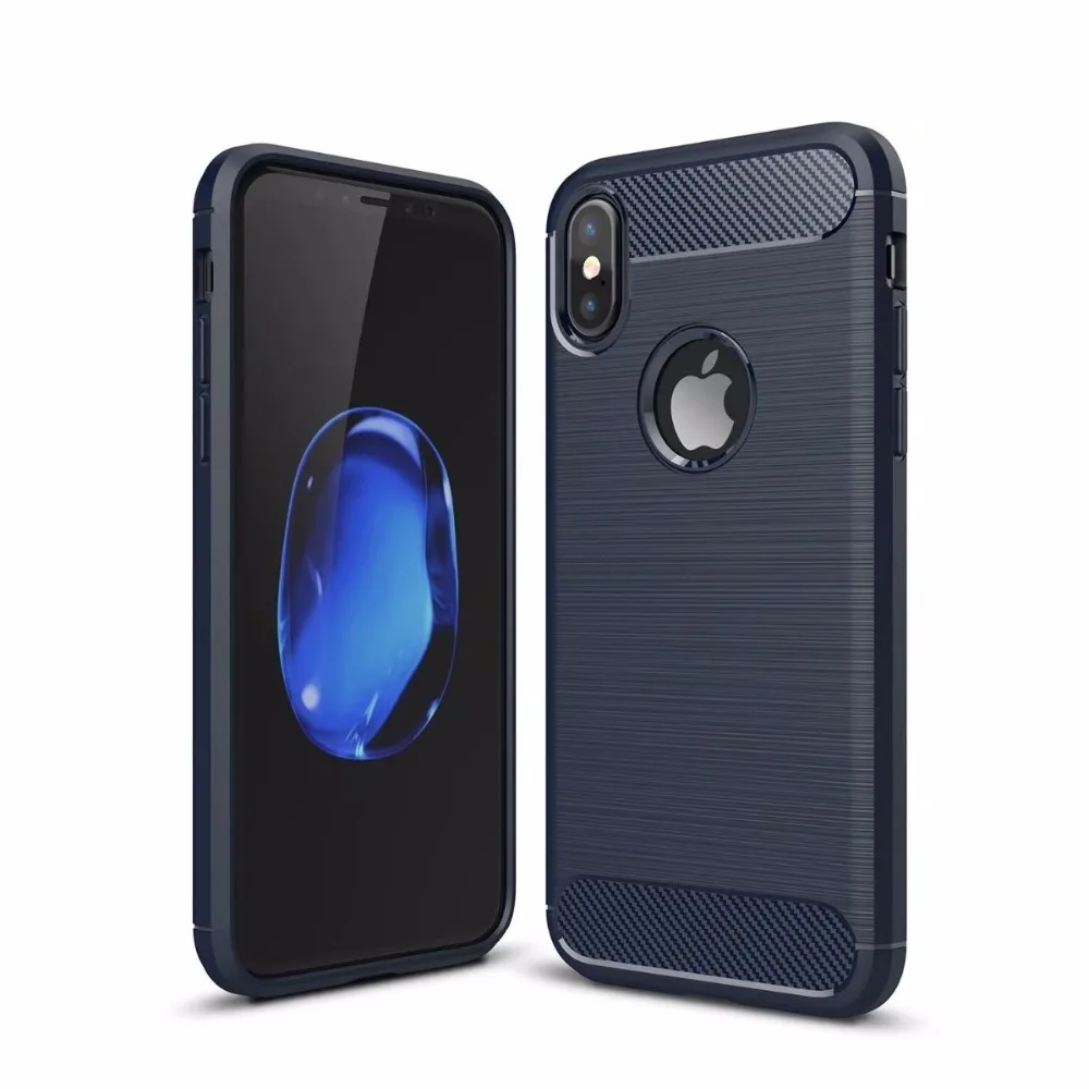Soft Silicone TPU Carbon Fiber Case for iPhone X 5 5s se 6 6s 7 8 plus