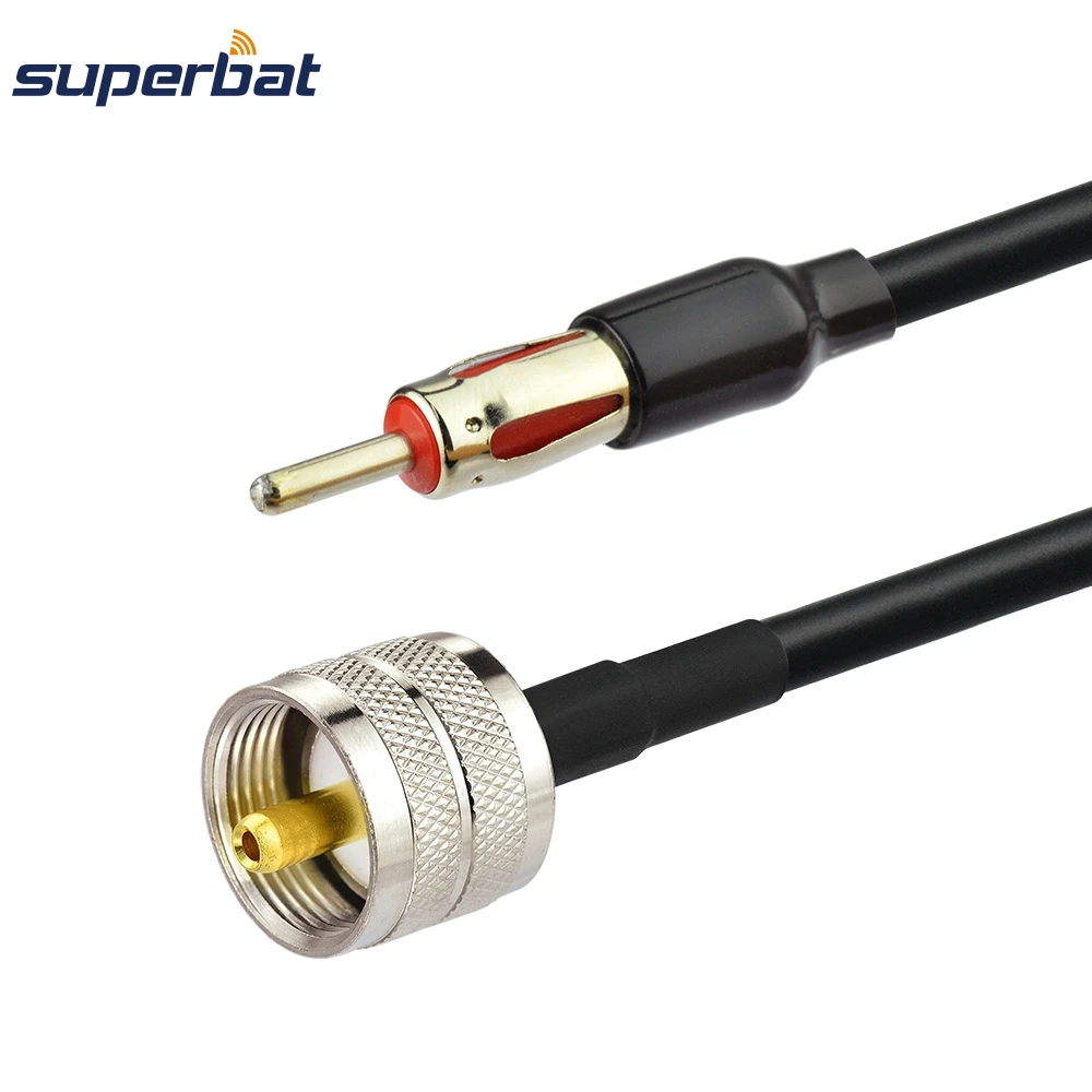 

Superbat PL259 UHF Male Plug to AM/FM Motorola Male Plug Connector Car Radio Antenna Aerial RG58 Cable Extension Lead 12" 30cm
