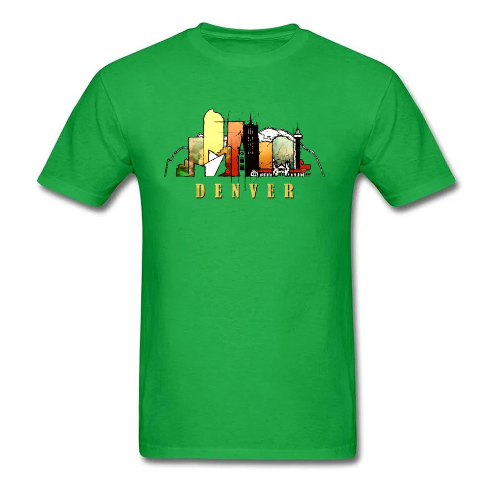 Casual T Shirts 2018 Popular Crew Neck Denver city Pure Cotton Men T Shirt Normal Short Sleeve Tops Tees Free Shipping Denver city green