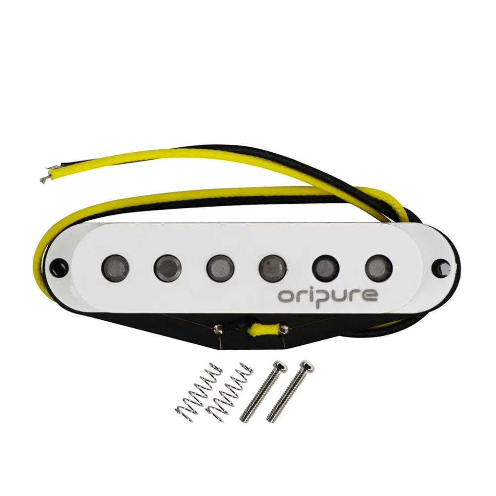 

OriPure Vintage Alnico 5 Single Coil Pickup Electric Guitar Bridge Pickup Alnico V Staggered White For Strat Style Guitar Parts