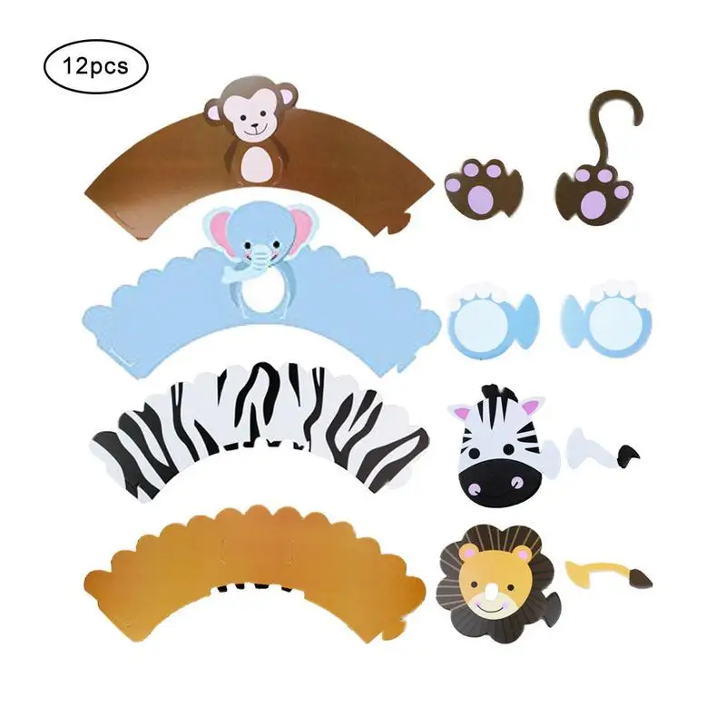 12 шт. динозавр обертка для кексов мультфильм Динозавр Т-Рекс Трицератопс спинозавр животное 3D торт десерт торт инструменты для украшения - Цвет: B
