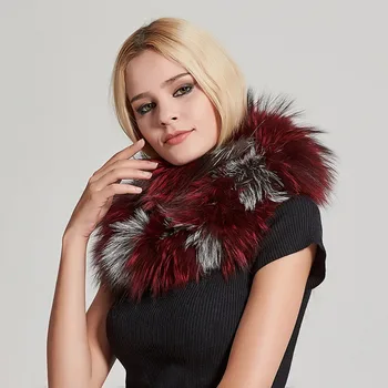 

Real Fox Fur Women Scarf Women's Scarves Fur Scarf Women Shawl Winter warm cape shawl Scarf For Women 17502A