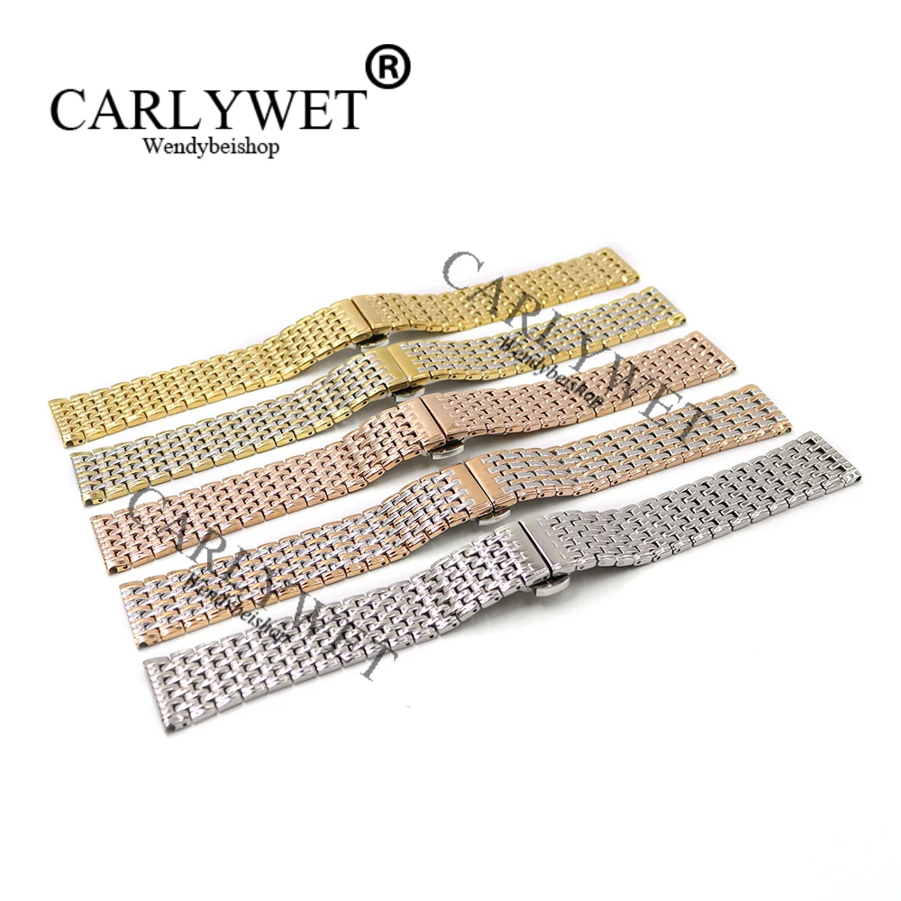 Ремешок для часов CARLYWET из нержавеющей стали 18 19 20 22 мм|watch band bracelet|replacement strapstrap