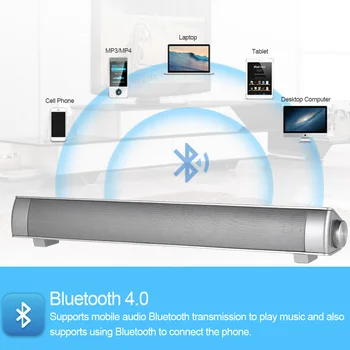 

Wireless Bluetooth Speakers Soundbar BT4.0 for PC Mobile Phone IPAD Home Theater Dual 10W Drivers Stereo Surround Sound