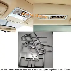 Бесплатная доставка для Toyota Highlander 2018 2019 ABS chrome спереди/сзади хвост чтение выключатель света лампы рамка отделка вытяжки