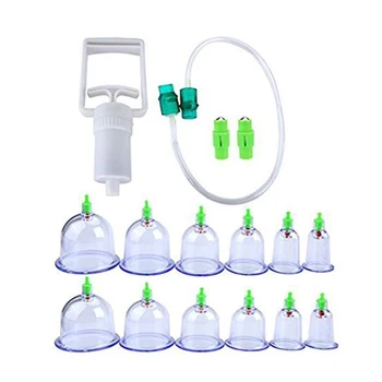 

Professional Cupping Set Cupping Therapy Equipment Set With Pumping Handle 12 Cups For Body Massage, Pain Relief, Physical Thera