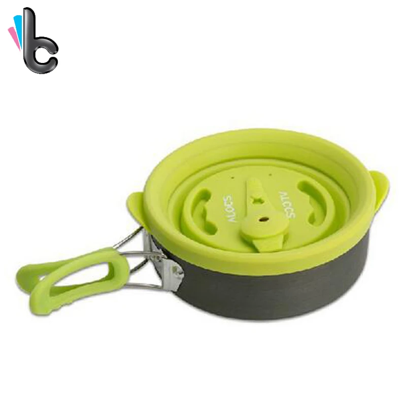 

Camping Silicone Cookware Multi-functional Outdoor Pannenset Camping Picnic Silicone Cover Pan Frying Pan Cookware -4