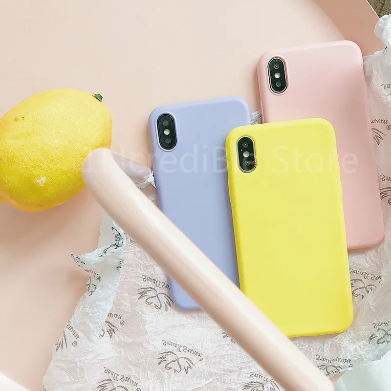 

Colorful Candy Case Soft TPU Cover Support Silicone Case For IPhone XR Xs Cases For Iphone XS MAX XR X Case Bag Back Cover Coque