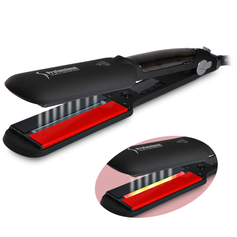 

110-240V Pro Fast Heating Ceramic Steam Hair Straightener Infrared Ionic Wet Dry Straightening Irons Hair Curler Flat Iron