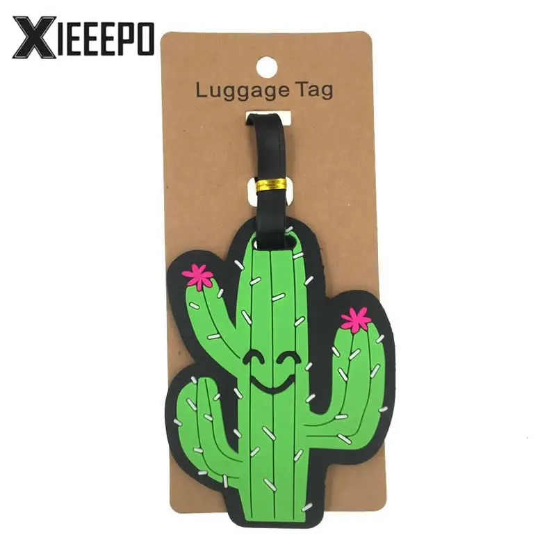 

Creativity Cactus Luggage Tag Silica Gel Suitcase Id Address Organizer Holder Baggage Boarding Portable Label Travel Accessories