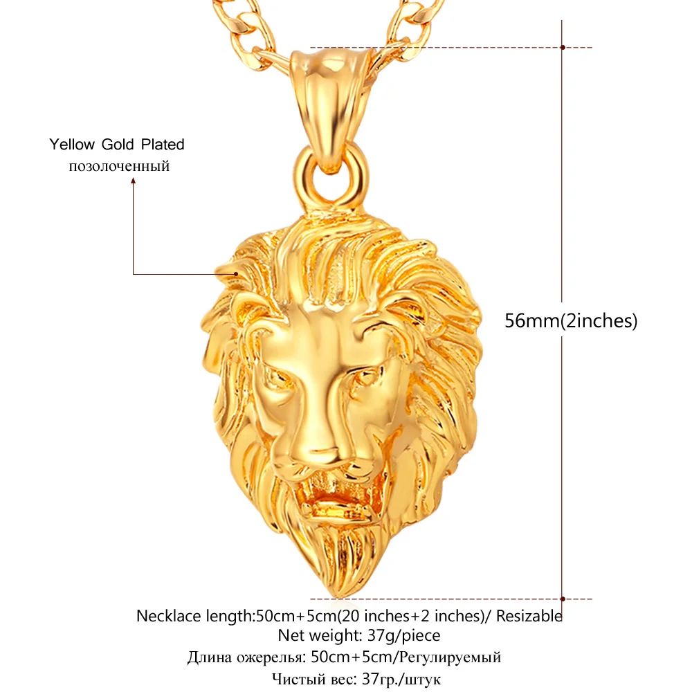 Collare, большая подвеска в виде головы льва, мужские ювелирные изделия, золото/серебро/черный цвет, цепочка фригаро, большое животное, хип-хоп ожерелье для женщин P585