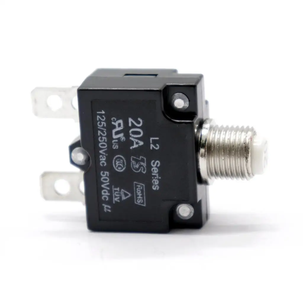 1 Set AC 125/250V 20A Circuit Breakers With Manual Reset Button & Transparent Waterproof Cap For Cars Trucks Ships Etc 