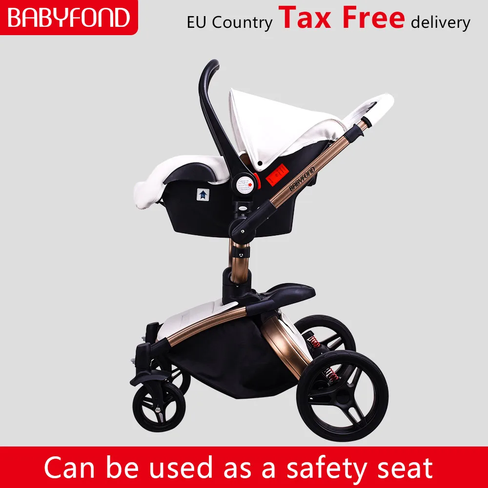 Роскошная коляска Babyfond 3 в 1 двухсторонняя Складная четырехколесная детская для