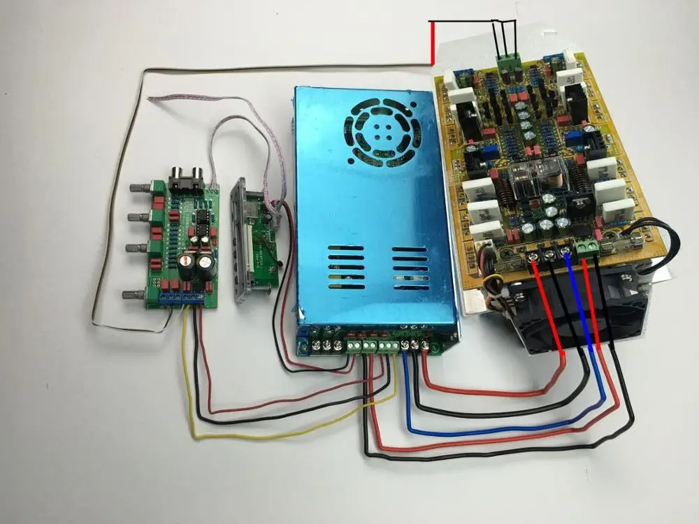 2. 0 channel stereo audio amplifier board 5200/1943 Power tube Symmetrical double differential Constant current 600W+600W
