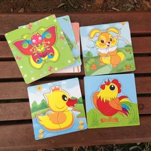 Деревянная доска для роста детей, многослойная головоломка для детей, темный кролик, Обучающие Игрушки для раннего развития для детей, мультяшная игра с животными