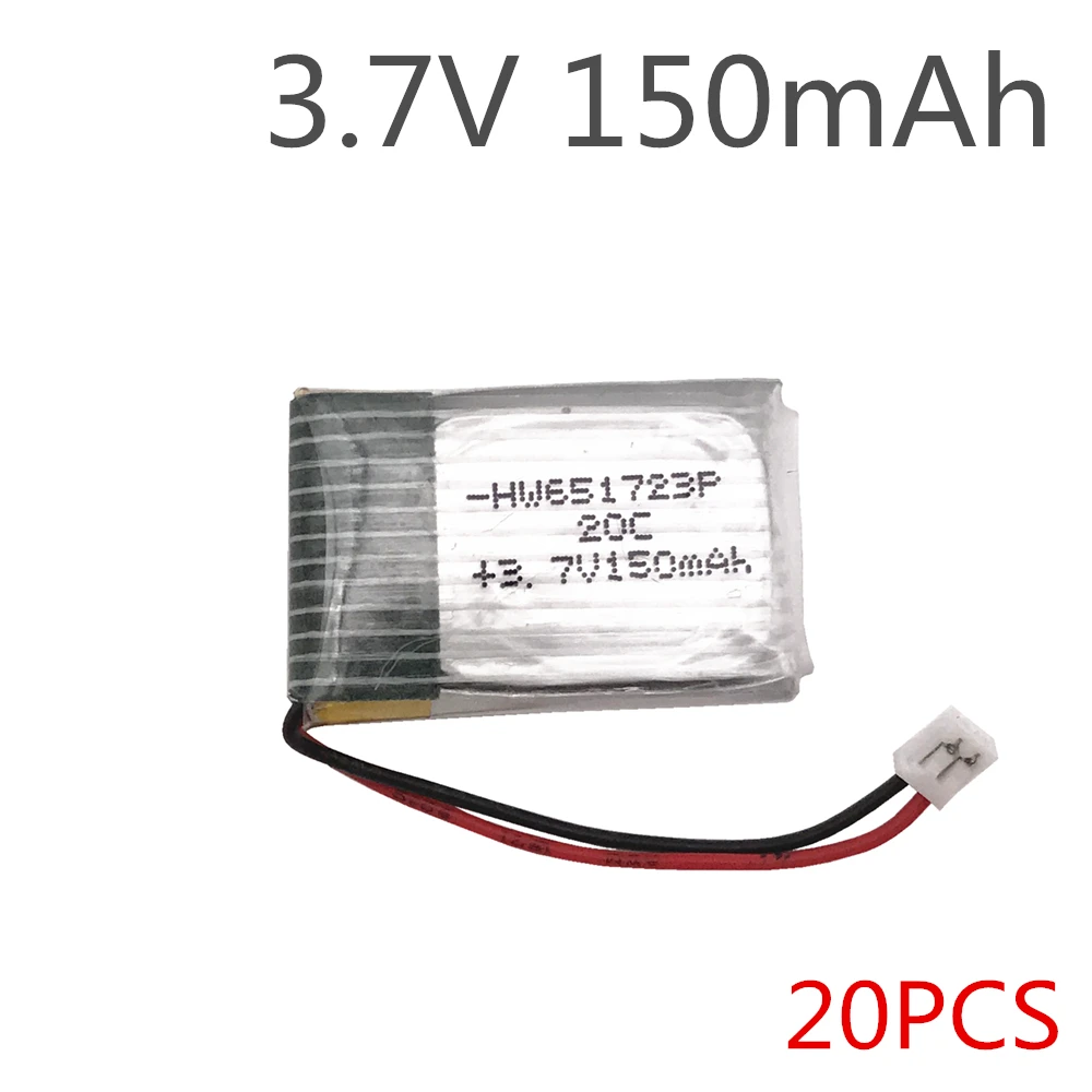Il Trasporto Libero 3.7V 150Mah H20 Rc Quadcopter Pezzi Di Ricambio 150Mah Lipo Batteria Originale 20 Pz/Lotto Bateria H20 Commercio All'Ingrosso