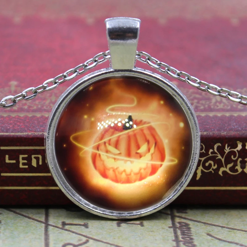 New Brand Jewelry Halloween ghost pumpkin light Charming Glass Cabochon