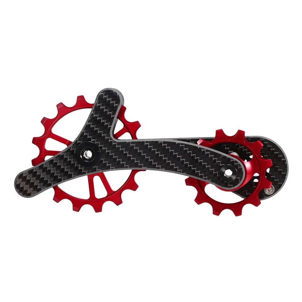 

Bike Derailleur Pulley Bicycle Rear Jockey Wheel Set 16T+12T Ceramic Bearing Guide Roller Idler Lightweight Carbon Fiber