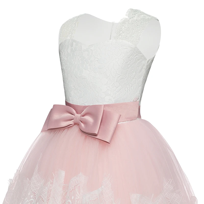 Элегантное нарядное платье для девочек; пышные вечерние платья для подростков на выпускной; Летнее бальное платье; платье-пачка на свадьбу; длинное кружевное розовое платье для девочек