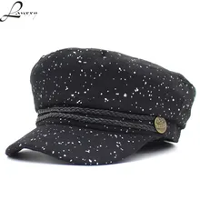 Lanxxy новые шерстяные военная шляпа Для женщин Мода Веревку Кепки s Casquette Gorras плоским военная Кепки