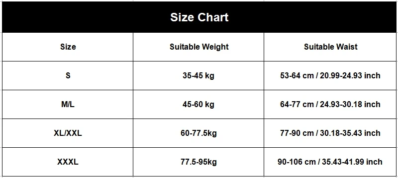 Size chart