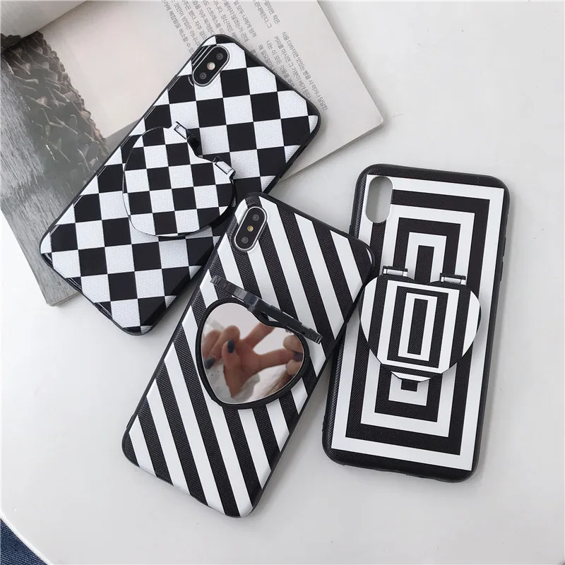 

Mirror Square Phone Case on For Coque Samsung Galaxy M30 M20 M10 A10 A20 A30 A70 A80 S8 S9 S10 Plus S10e Black Cover cases