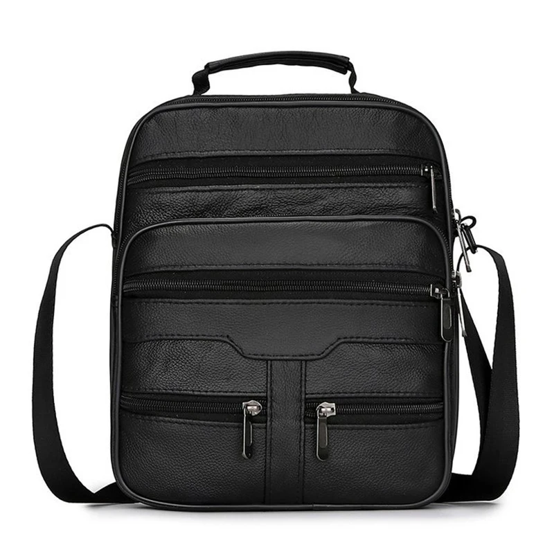 

Genuine Leather Business Shoulder Bag Hand Bag For Men Large Capacity Cow Leather Men's Satchel Bags Erect Crossbody Bag Men