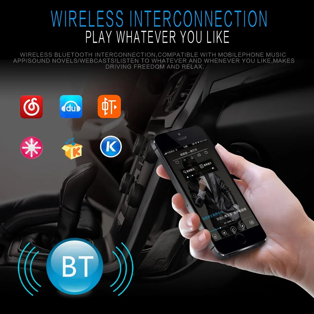 Автомагнитола Bluetooth Handsfree автомобильный аудио сабвуфер автомобильный аудио FM MP3 плеер Зарядное устройство USB/SD/AUX автомобильный стерео пульт дистанционного управления