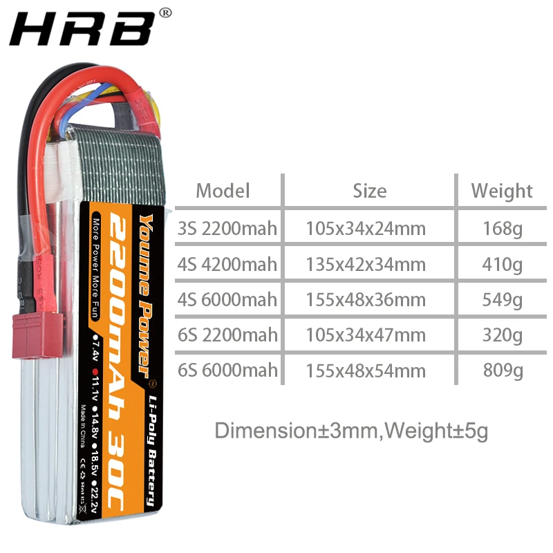 Youme Lipo батарея 3S 11,1 V 2200mah 4S 14,8 V 4200mah 6000mah 6S 22,2 V RC гоночные самолеты автомобили грузовик лодка запчасти 50C T Deans XT60