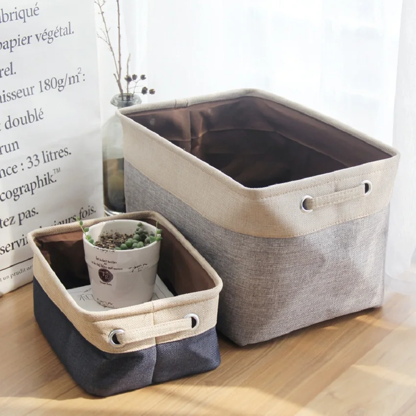 

New cotton linen Storage Boxes For Ties Socks Shorts Bra Underwear Divider Drawer Sundries Basket Organizer Closet Organizador