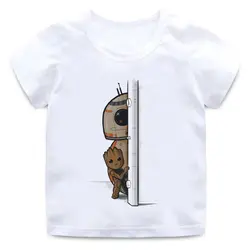 Милая Детская футболка с рисунком «Звездные войны» для мальчиков и девочек, летняя рубашка, хлопковая рубашка с короткими рукавами и