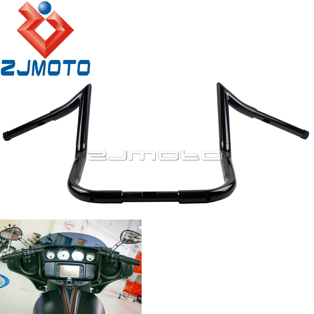 Per Harley Batwing Carenatura 12 "14" 16 "Rise Monkey Bagger Bars Universale 1-1/2" Manubrio Electra Glide Flhtc 37 "Ape Hanger