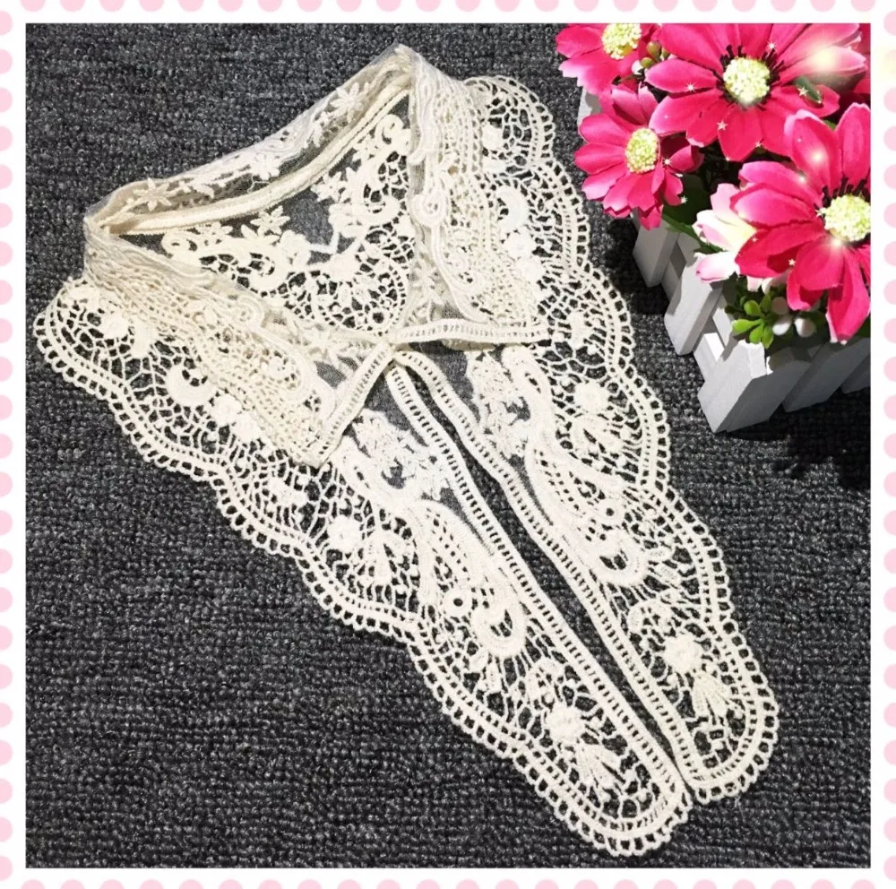 

DoreenBeads 1PC Fashion Mesh Embroidery Fake Collar Flower Cotton Lace Collar Applique DIY Women Kids Garment Accessories