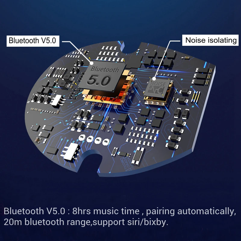 Миниатюрные Bluetooth наушники с портом беспроводные вкладыши стерео 5 0