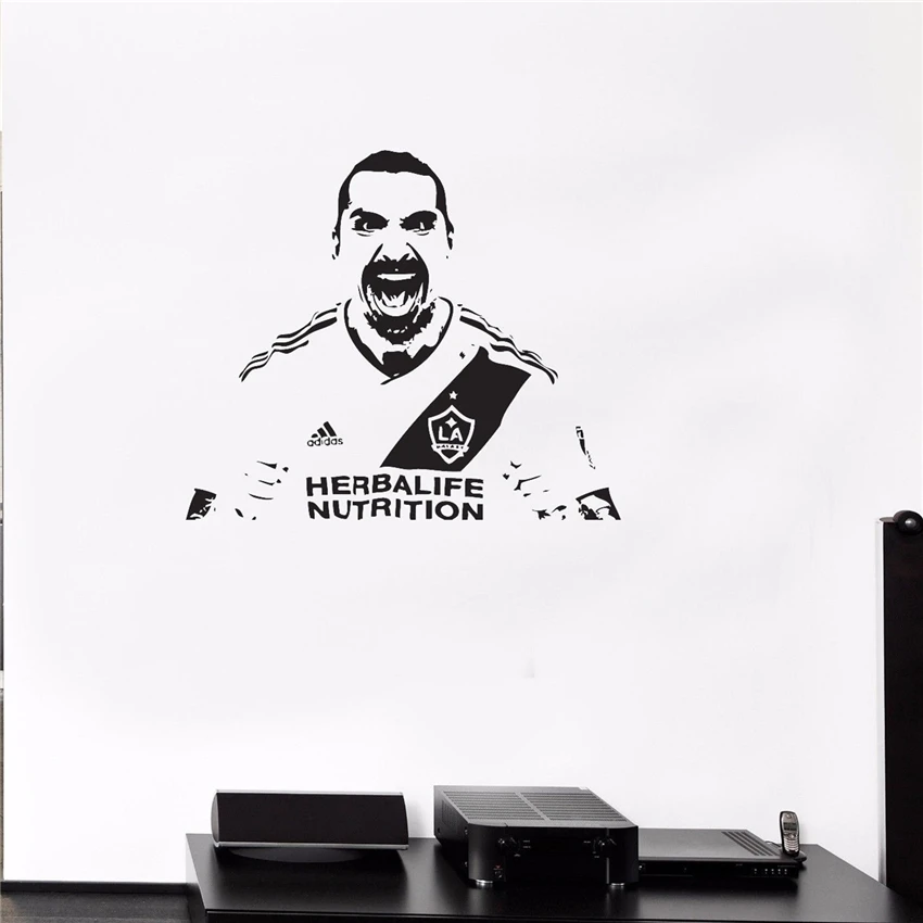 

Football player Zlatan Ibrahimovic sports art home decor living room bedroom vinyl wall art decal Wall Sticker MY575