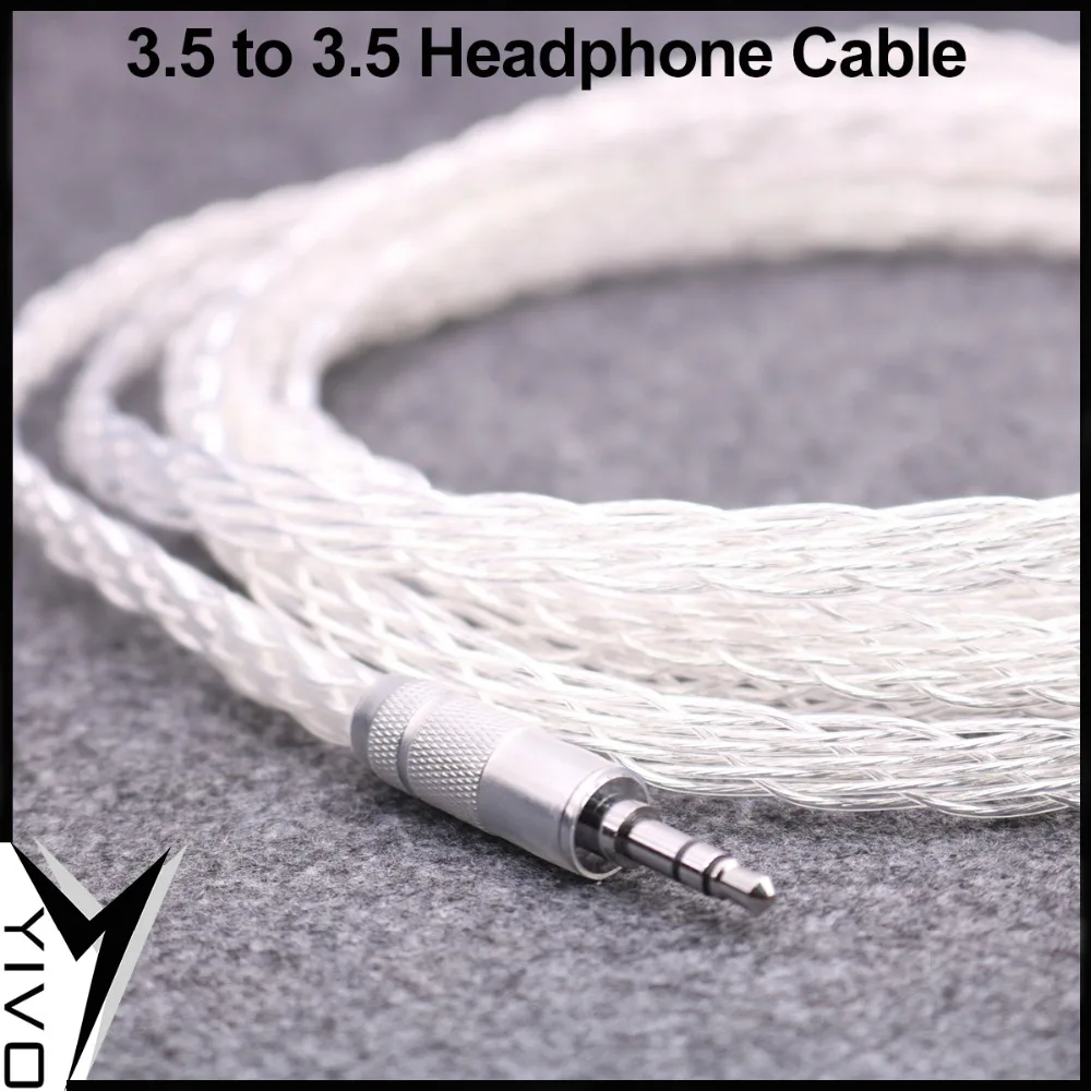 DIY HIFI 7N PCOCC Plating Silver Mixed conductor 90 Degrees 3 5 to 3 5 Headphone Connector Audio Earphone Cable