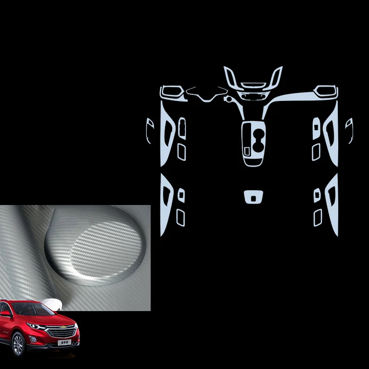 Для Chevrolet Equinox 3D углеродное волокно Внутренние Декоративные наклейки комплект 27 шт. стайлинга автомобилей - Название цвета: silver