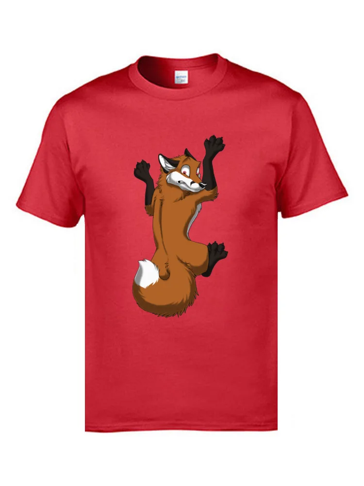 Summer Clinging Red Fox 10249 T Shirt for Men Prevailing Summer Crew Neck Pure Cotton Short Sleeve T Shirt Normal T Shirt Clinging Red Fox  10249 red