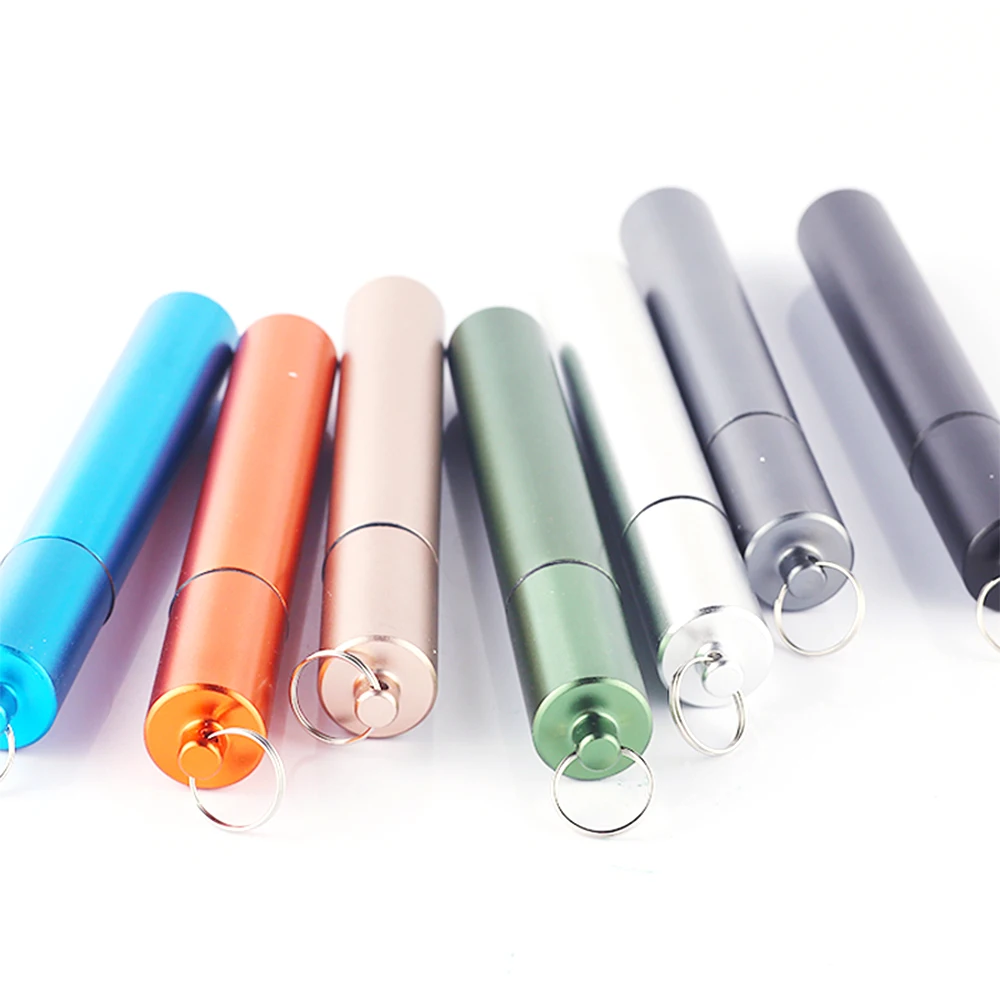 

Portable Reusable Drinking Straws Telescopic Stainless Steel Metal Straw With Aluminum Case And Cleaning Brush