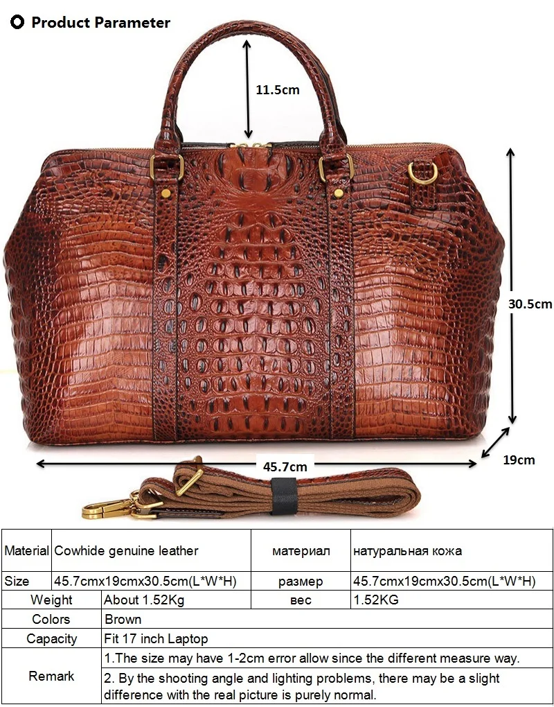 Мужская сумка из натуральной кожи, Новое поступление, сумка для путешествий, большая сумка для багажа, сумки для вещей, мужская сумка из крокодиловой кожи, большая сумка для путешествий, LI-1546