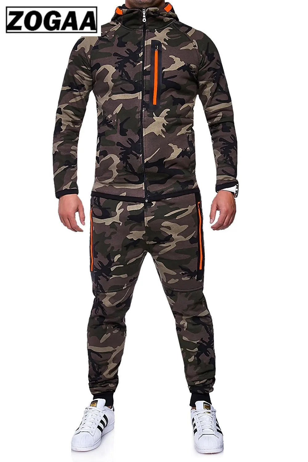 ZOGAA Men Sets Track Suit 2018 Camouflage Jacket Camo Print Tracksuit Matching Sportswear Hoodie Coat Pants Sweatsuit Military ZOGAA Men Sets Track Suit 2018 Camouflage Jacket Camo Print Tracksuit Matching Sportswear Hoodie Coat Pants Sweatsuit Military