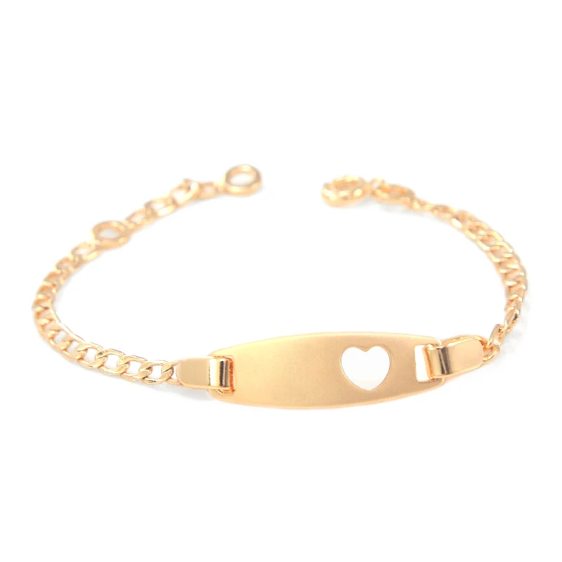 Baby Bracelets Kids Jewelry Pulsera Bebe Pulseiras Bracelete 17cm Heart Baby Bracelets Gold Chain Bangles Bracelet Bebe Pulseira Pulsera Bracelete Bracciali Ninas S Boy
