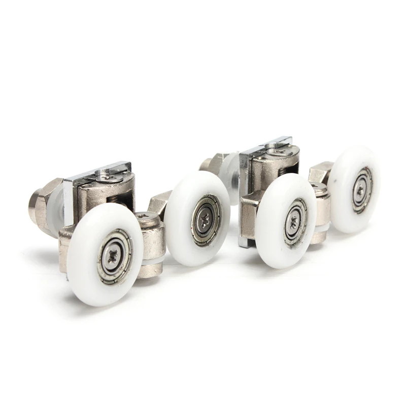 

MTGATHER Stainless Twin Wheels Top Bottom Bathroom Shower Door Rollers Runners 23/25mm