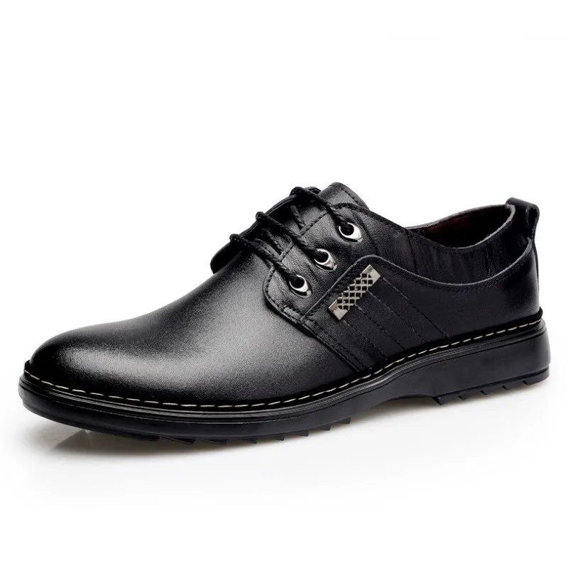 Кожаные мужские туфли на плоской подошве; модные мужские туфли-оксфорды; дышащие низкие деловые туфли; Лидер продаж; размеры 38-44;# B2208
